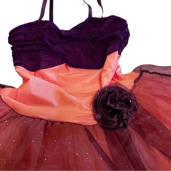 Revolution Girl’s Dance Costume Recital Dress Tulle Pink Purple Large Child - Picture 4 of 14